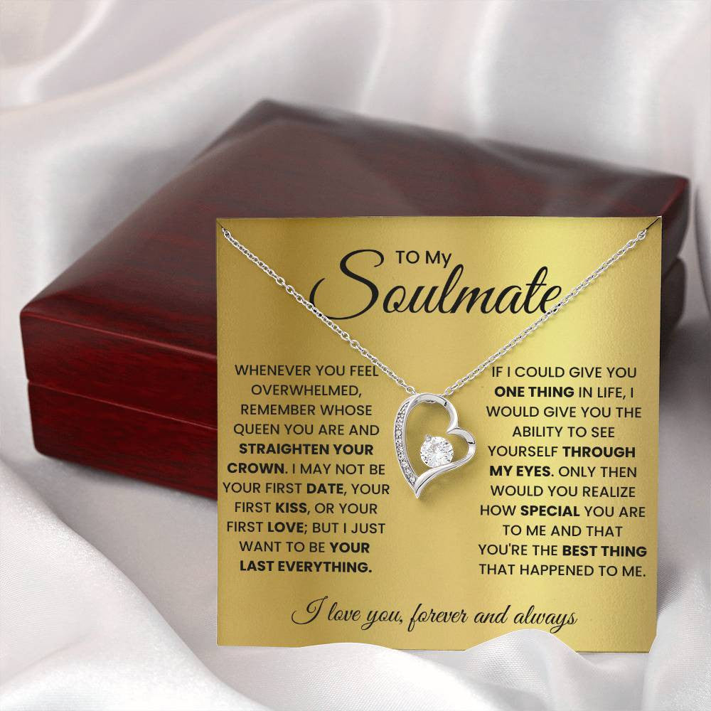 To My Soulmate Message Jewelry, Forever Love Necklace,  Luxury Jewelry Box