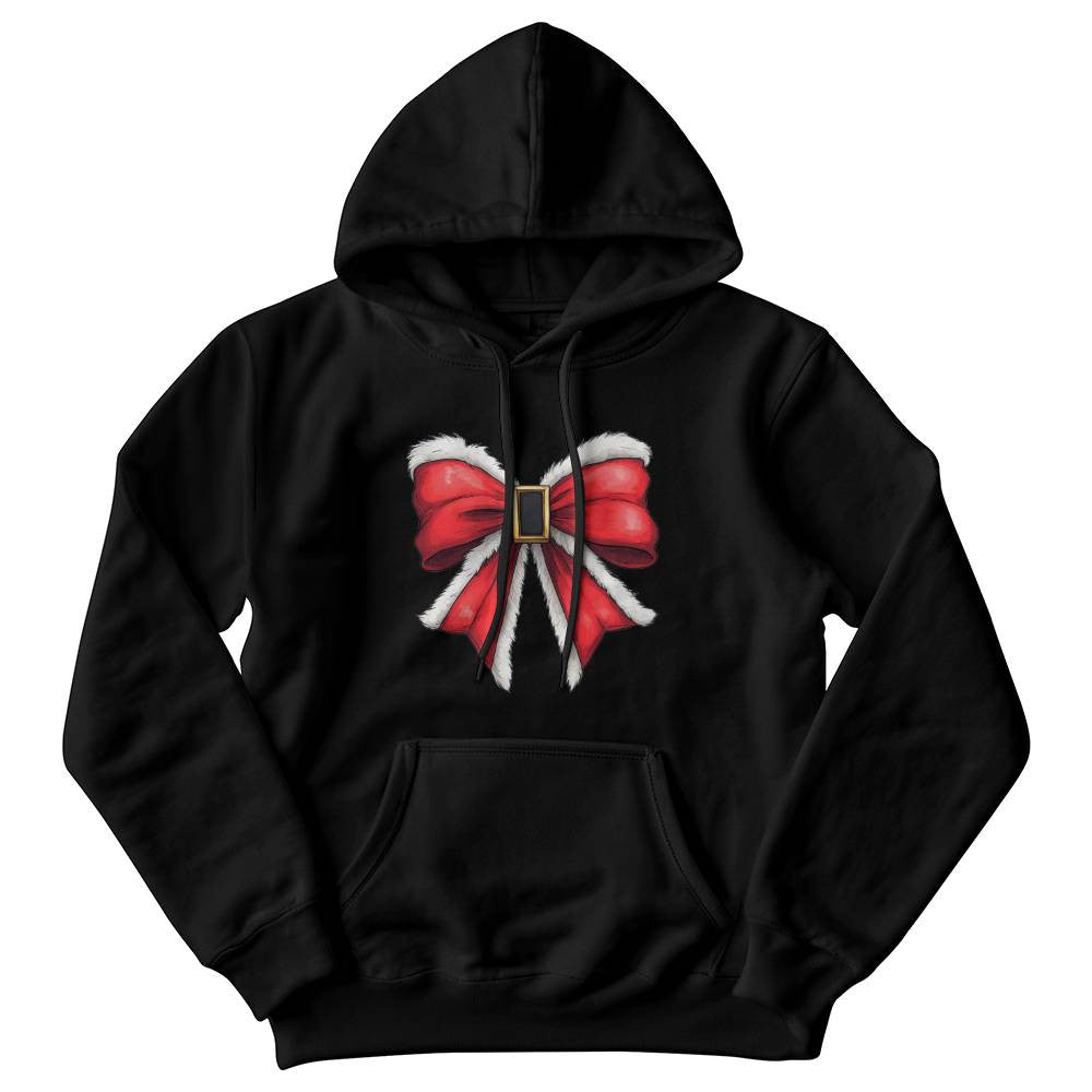Festive Holiday Bow Sweatshirt, Christmas Red Ribbon Print, Cozy Winter Apparel, Women's Cute Holiday Gift, Unique Xmas Clothing