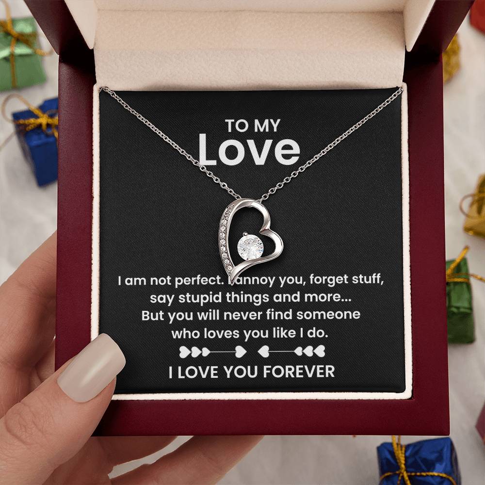 o My Love Necklace – Heart Pendant with Romantic Message Card – Funny & Heartfelt Gift for Girlfriend, Boyfriend, Husband, or Wife – I Love You Forever