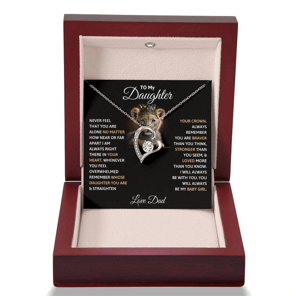 To My Daughter Message Jewelry, Forever Love Necklace,  Luxury Jewelry Box