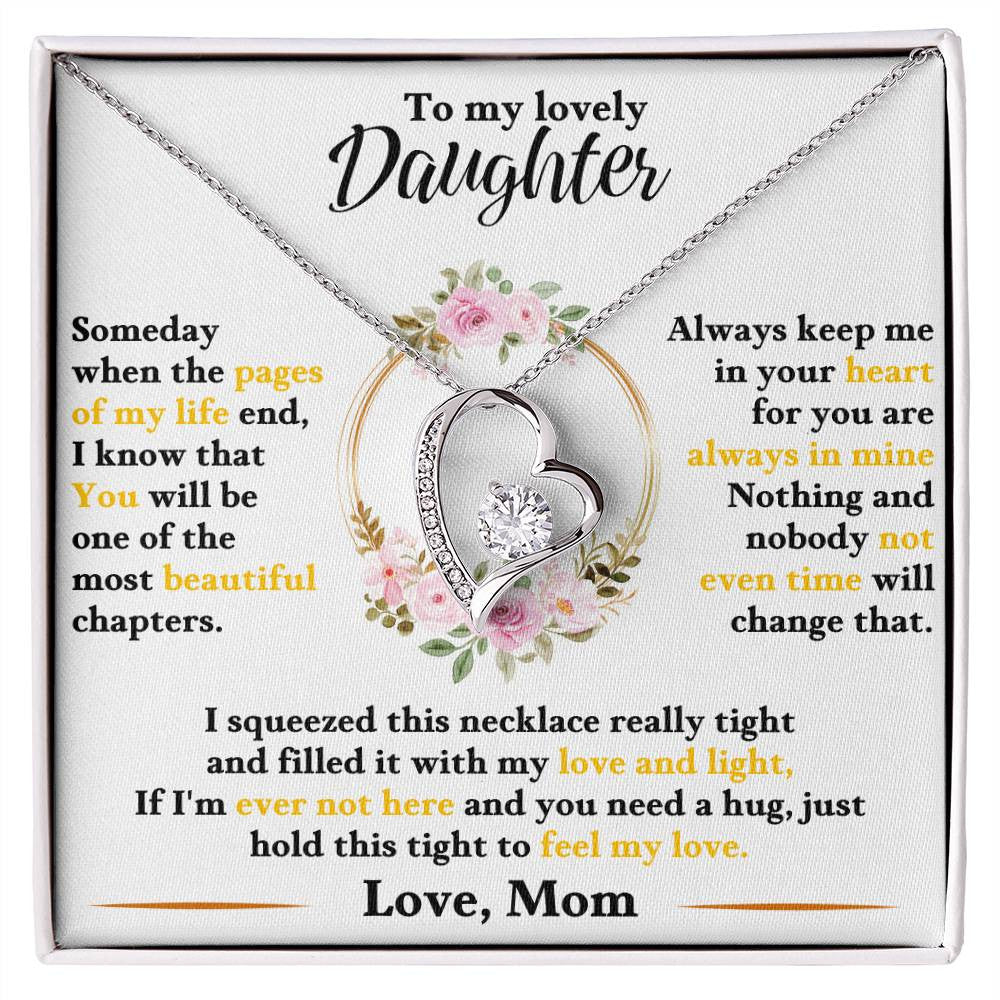 To My Daughter Jewelry Message, Forever Love Necklace,  Luxury Jewelry Box