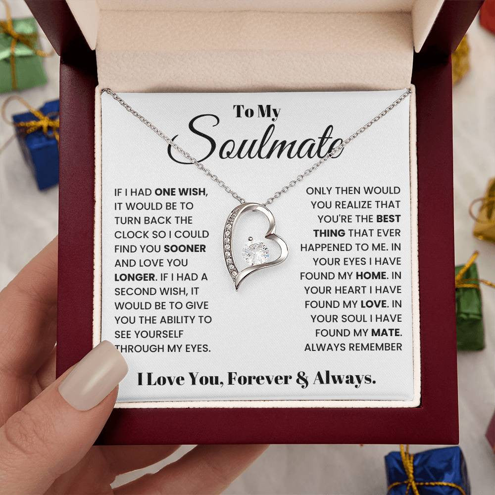 To My Soulmate, Forever Love Necklace , Luxury Jewelry Box