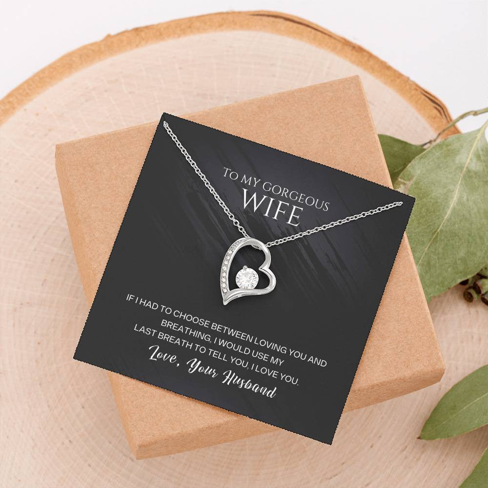 To My Wife Message Jewelry, Forever Love Necklace , Luxury  Jewelry Box