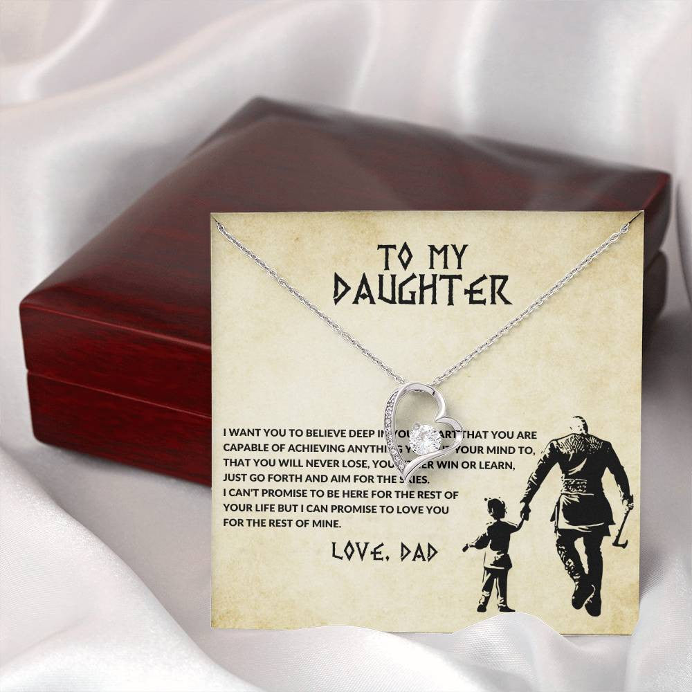 To My Daughter Message Jewelry,  Forever Love Necklace , Luxury Jewelry Box