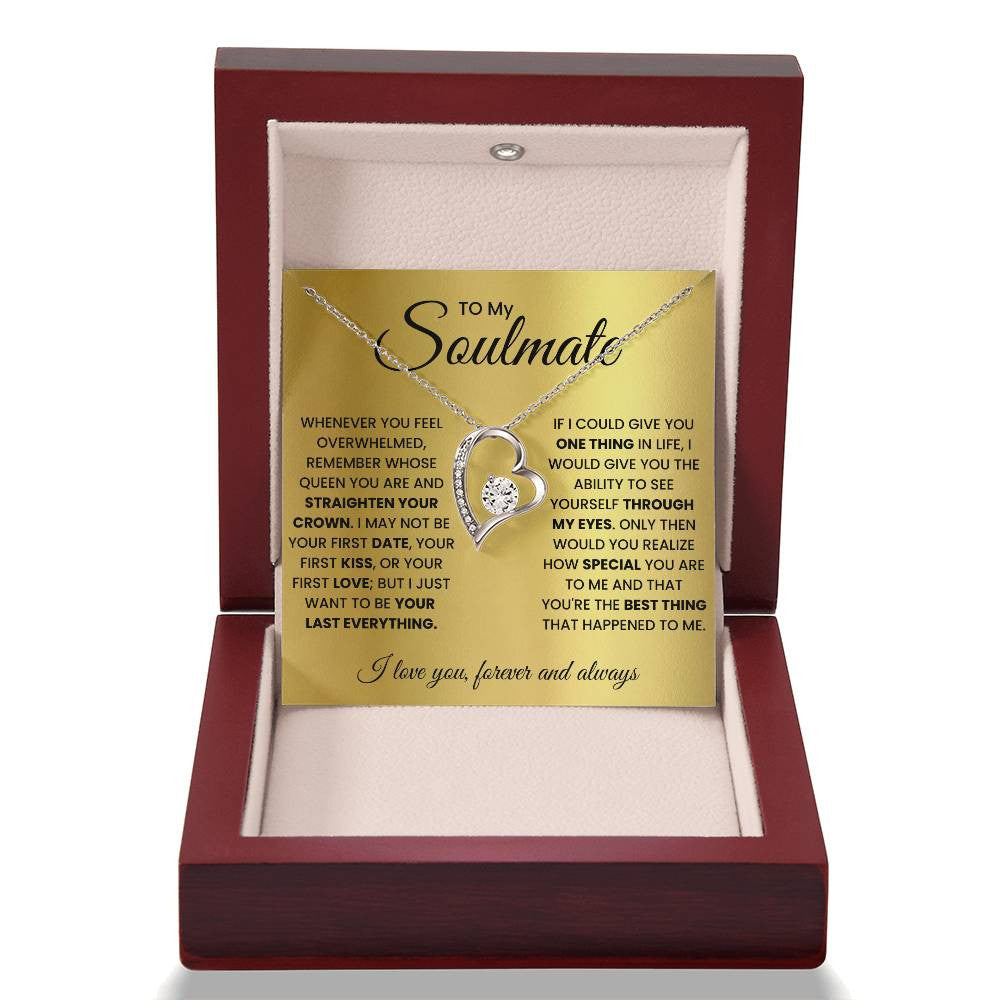 To My Soulmate Message Jewelry, Forever Love Necklace,  Luxury Jewelry Box