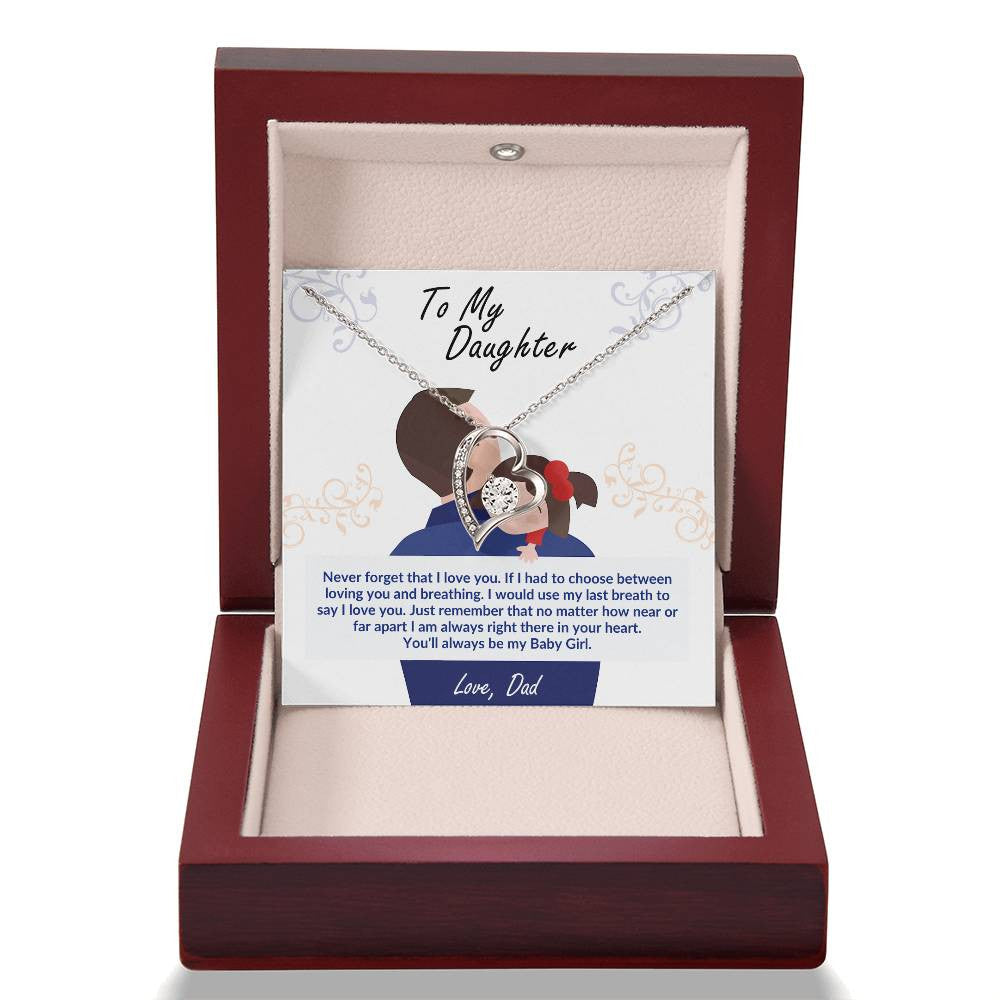 To My Daughter Message Jewelry,  Love Necklace, Luxury Jewelry Box