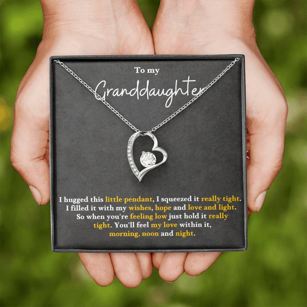 To My Granddaughter Message Jewelry, Forever Love Necklace, Luxury Jewelry Box