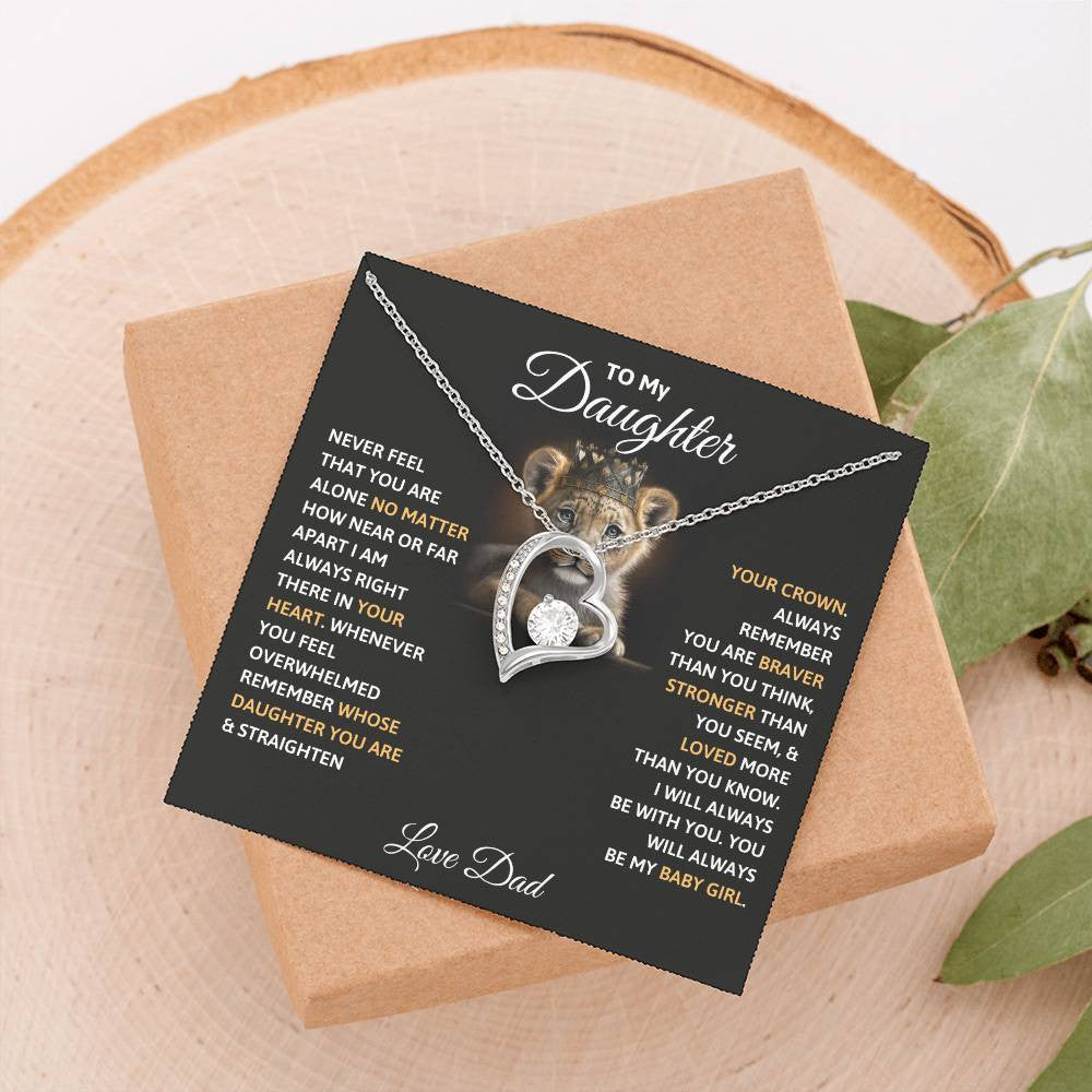 To My Daughter Message Jewelry, Forever Love Necklace,  Luxury Jewelry Box