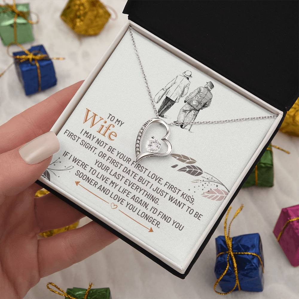 To My Wife Jewelry Message, Forever Love Necklace, Luxury Jewelry Box