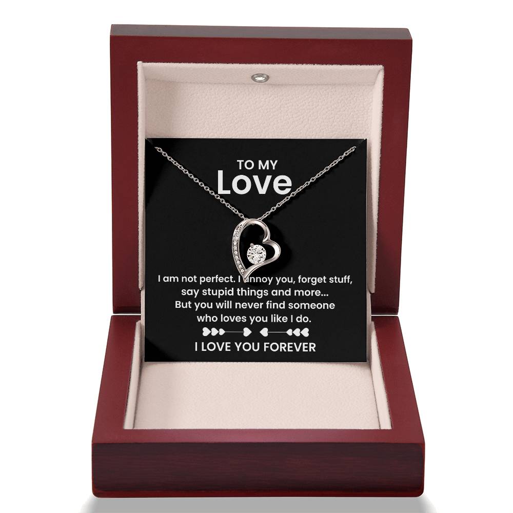 o My Love Necklace – Heart Pendant with Romantic Message Card – Funny & Heartfelt Gift for Girlfriend, Boyfriend, Husband, or Wife – I Love You Forever