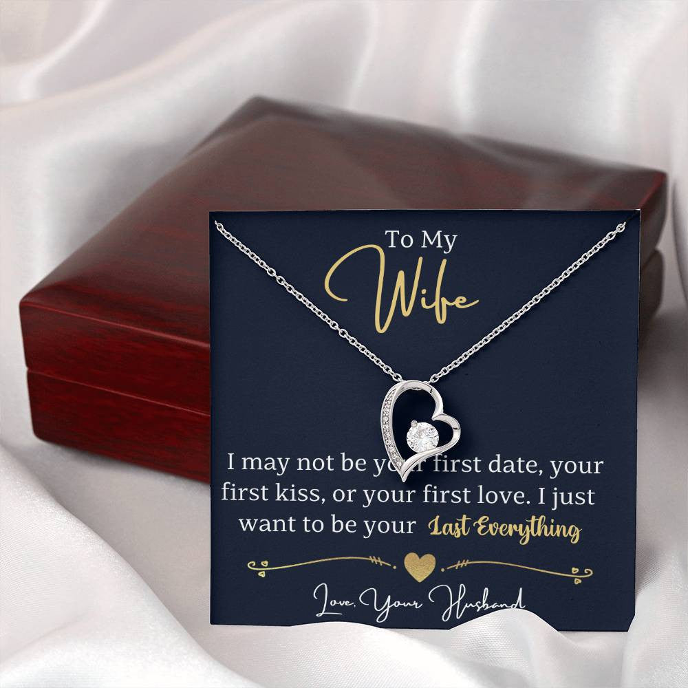 To My Wife Jewelry Message, Forever Love Necklace,  Luxury Jewelry Box