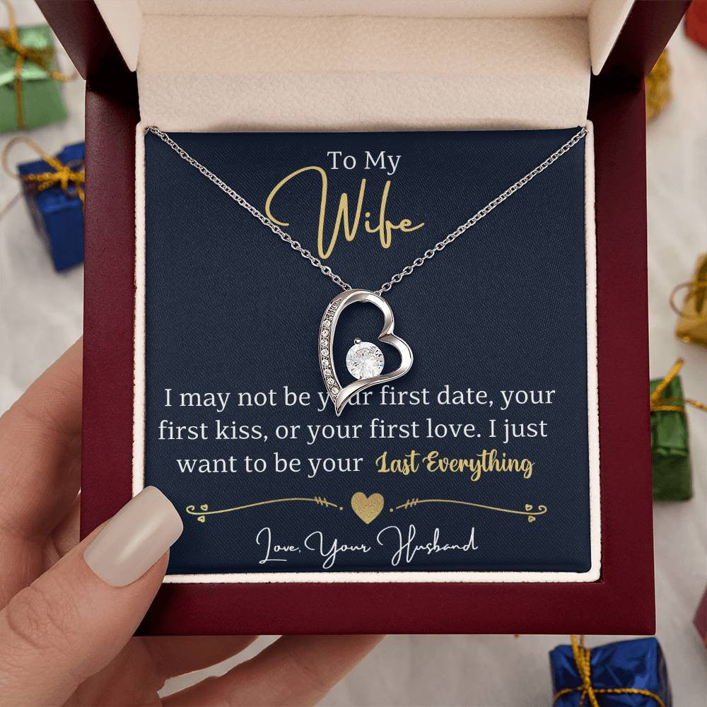 To My Wife Jewelry Message, Forever Love Necklace,  Luxury Jewelry Box