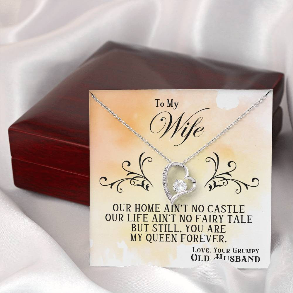 To My Wife Jewelry Message, Forever Love Necklace,  Luxury Jewelry Box