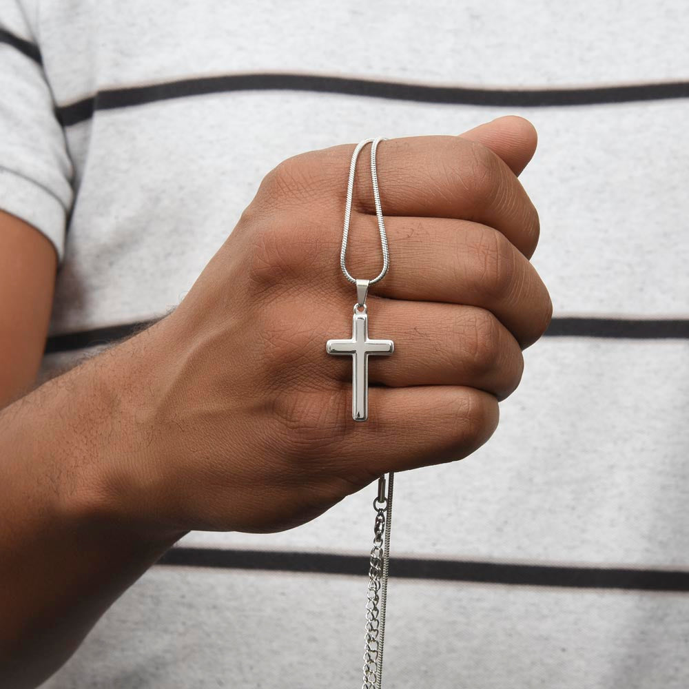 To My Son | I Am proud Of You - Personalized Cross Necklace