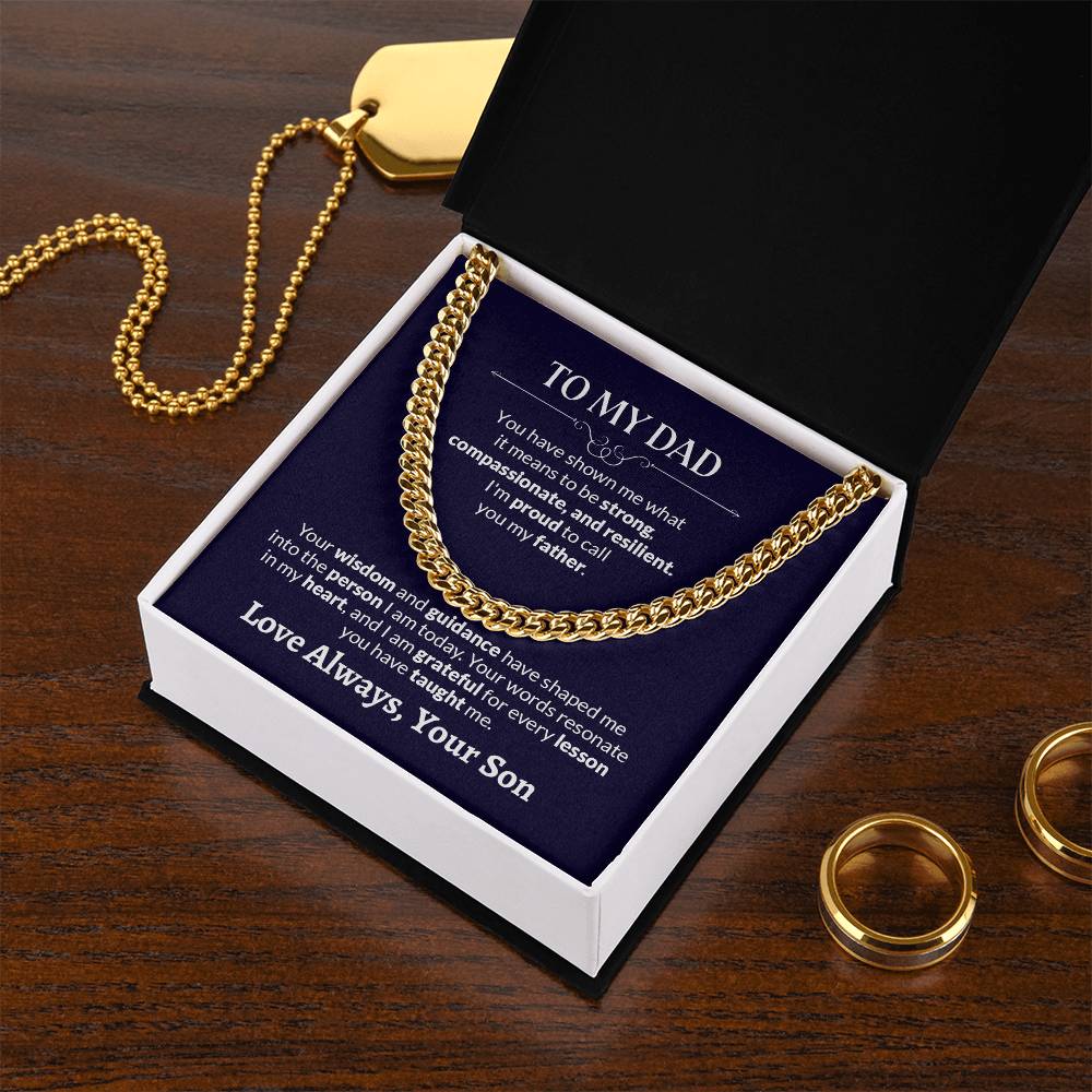To My Dad | I'm Proud To Call You My Father - Cuban Link Chain