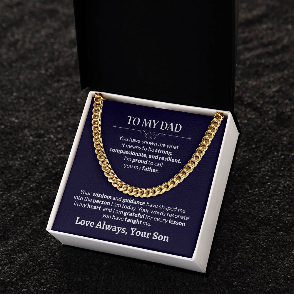 To My Dad | I'm Proud To Call You My Father - Cuban Link Chain