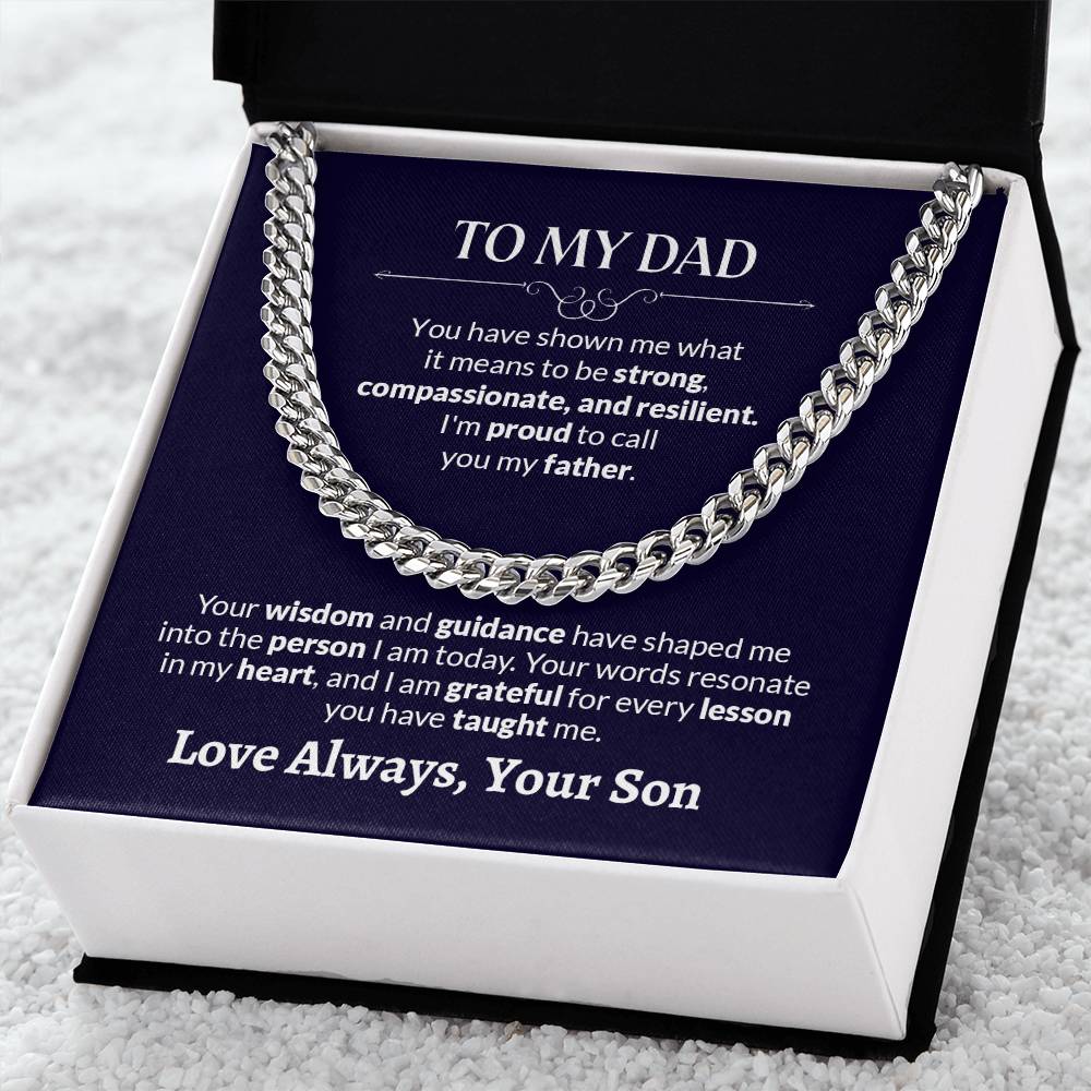 To My Dad | I'm Proud To Call You My Father - Cuban Link Chain