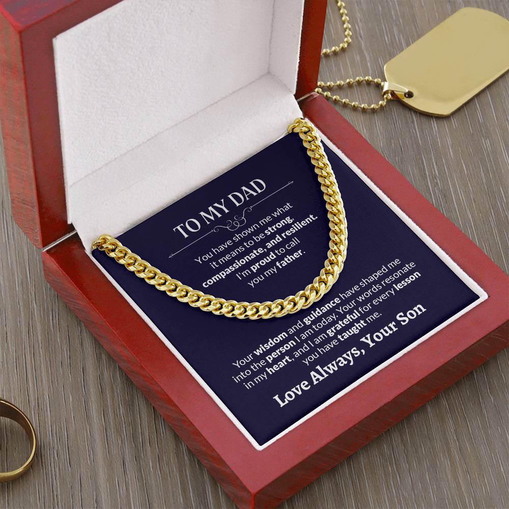 To My Dad | I'm Proud To Call You My Father - Cuban Link Chain
