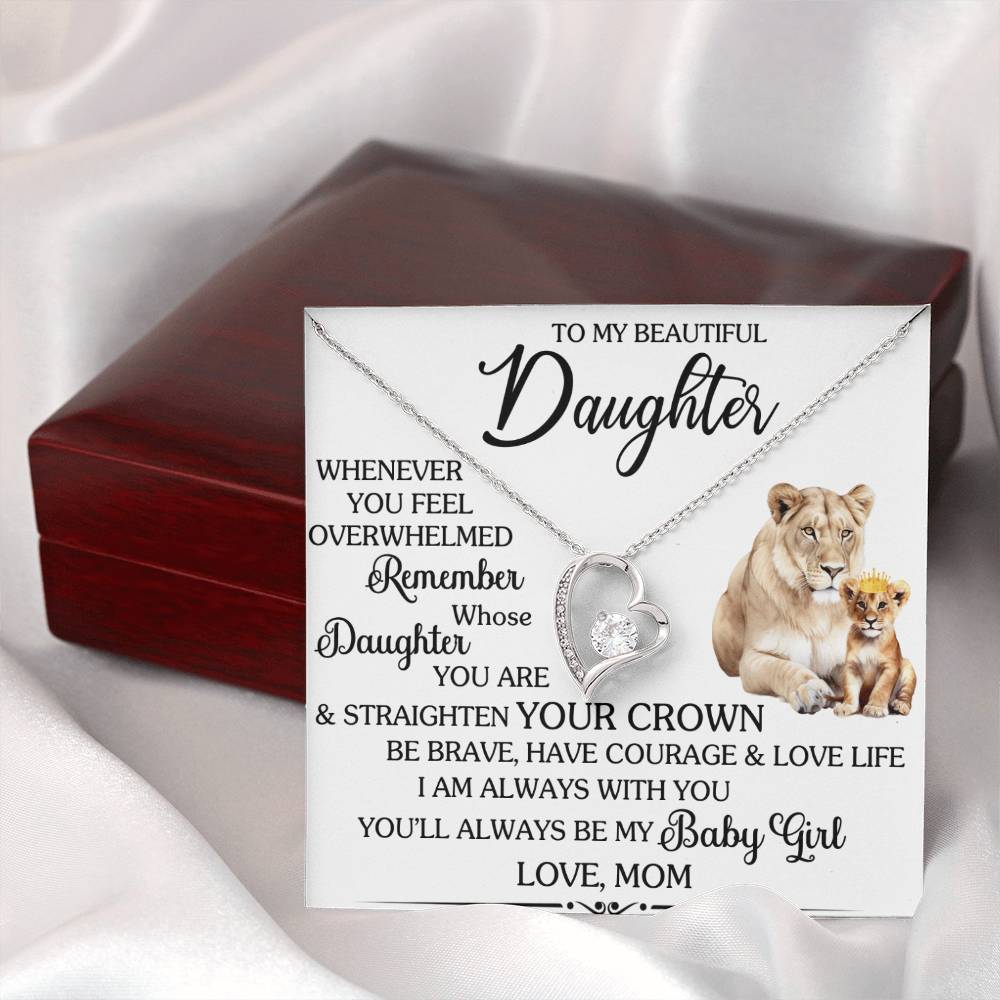 To My Daughter Giraffe Necklace – Heart Pendant with Message Card – Encouraging Mother to Daughter Gift for Birthday, Graduation, or Just Because