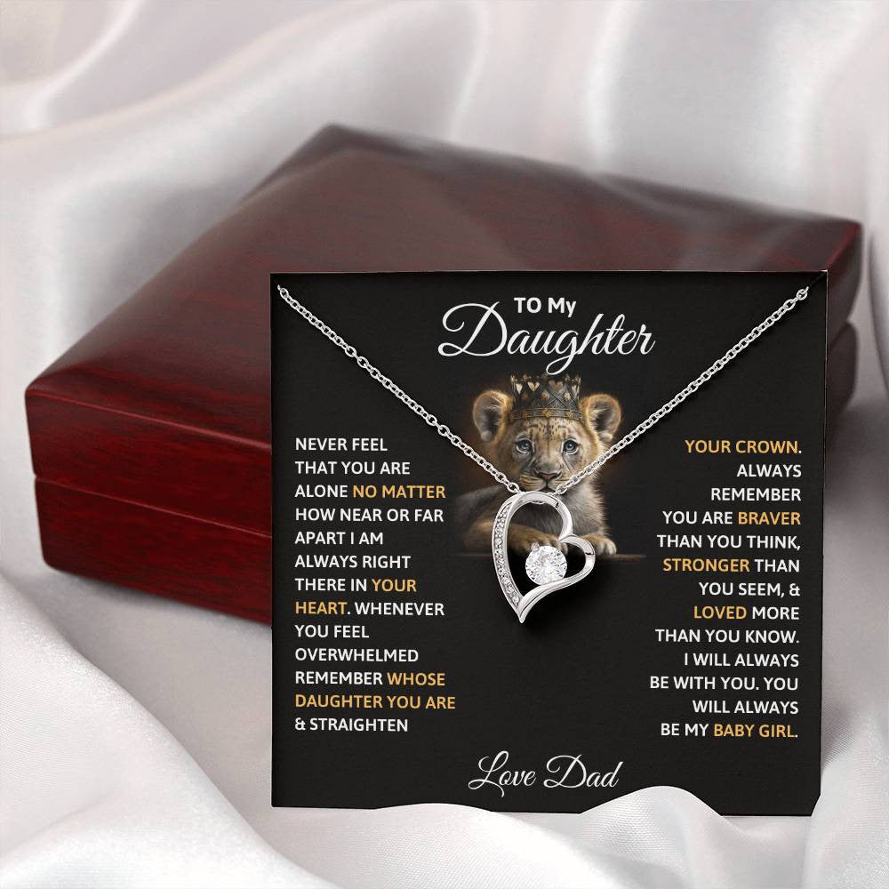 To My Daughter Message Jewelry, Forever Love Necklace,  Luxury Jewelry Box