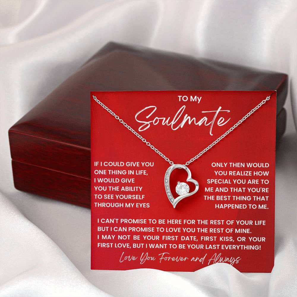 To My Soulmate Jewelry Message,  Forever Love Necklace, Luxury Jewelry Box