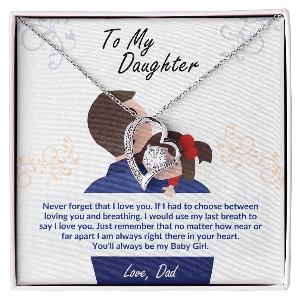 To My Daughter Message Jewelry,  Love Necklace, Luxury Jewelry Box