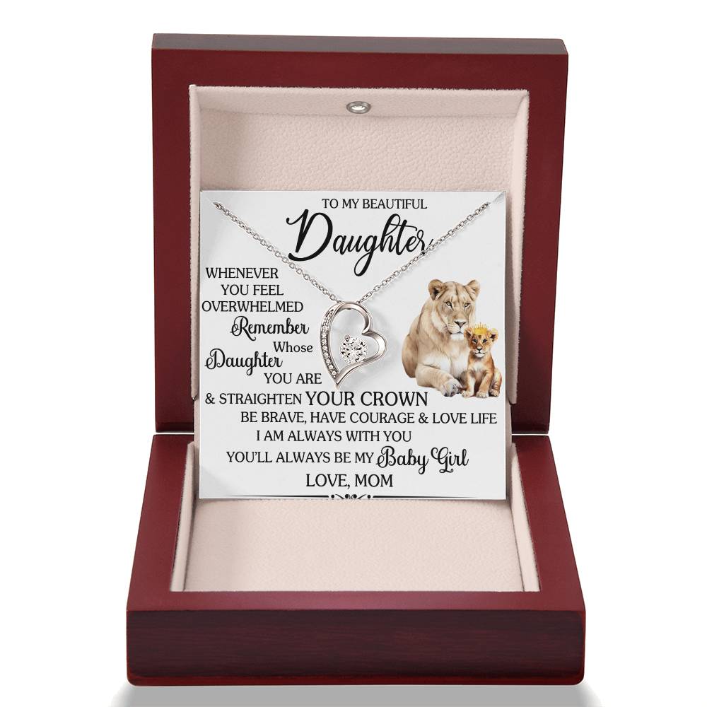To My Daughter Giraffe Necklace – Heart Pendant with Message Card – Encouraging Mother to Daughter Gift for Birthday, Graduation, or Just Because