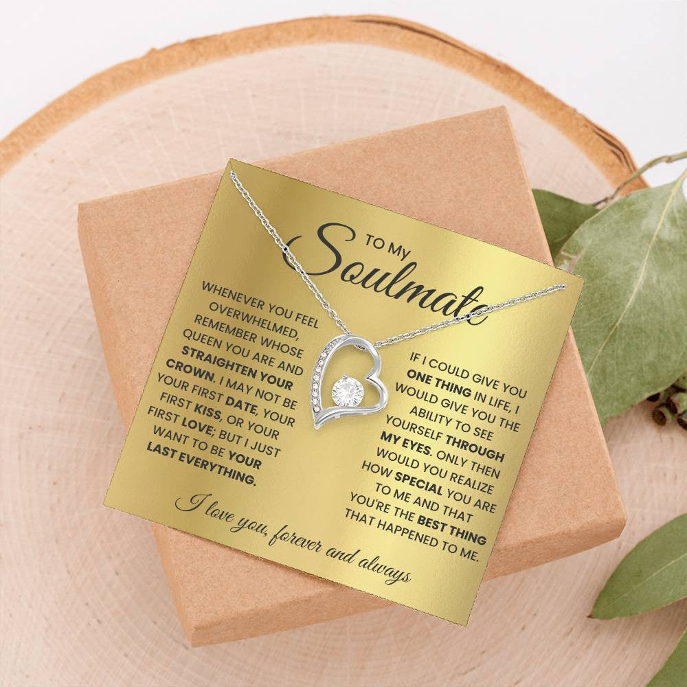 To My Soulmate Message Jewelry, Forever Love Necklace,  Luxury Jewelry Box