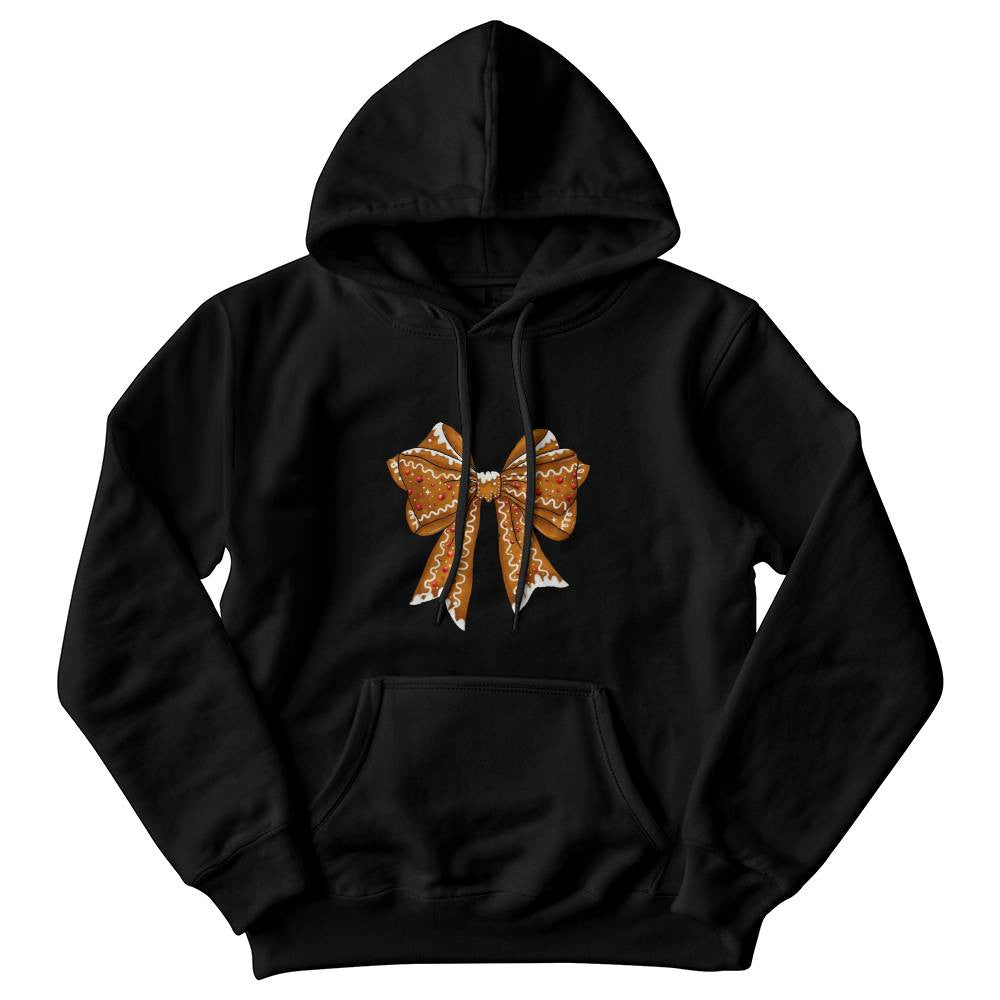 Festive Gingerbread Bow Sweatshirt, Holiday Season Cozy Wear, Warm Winter Casual Outfit, Gift Idea