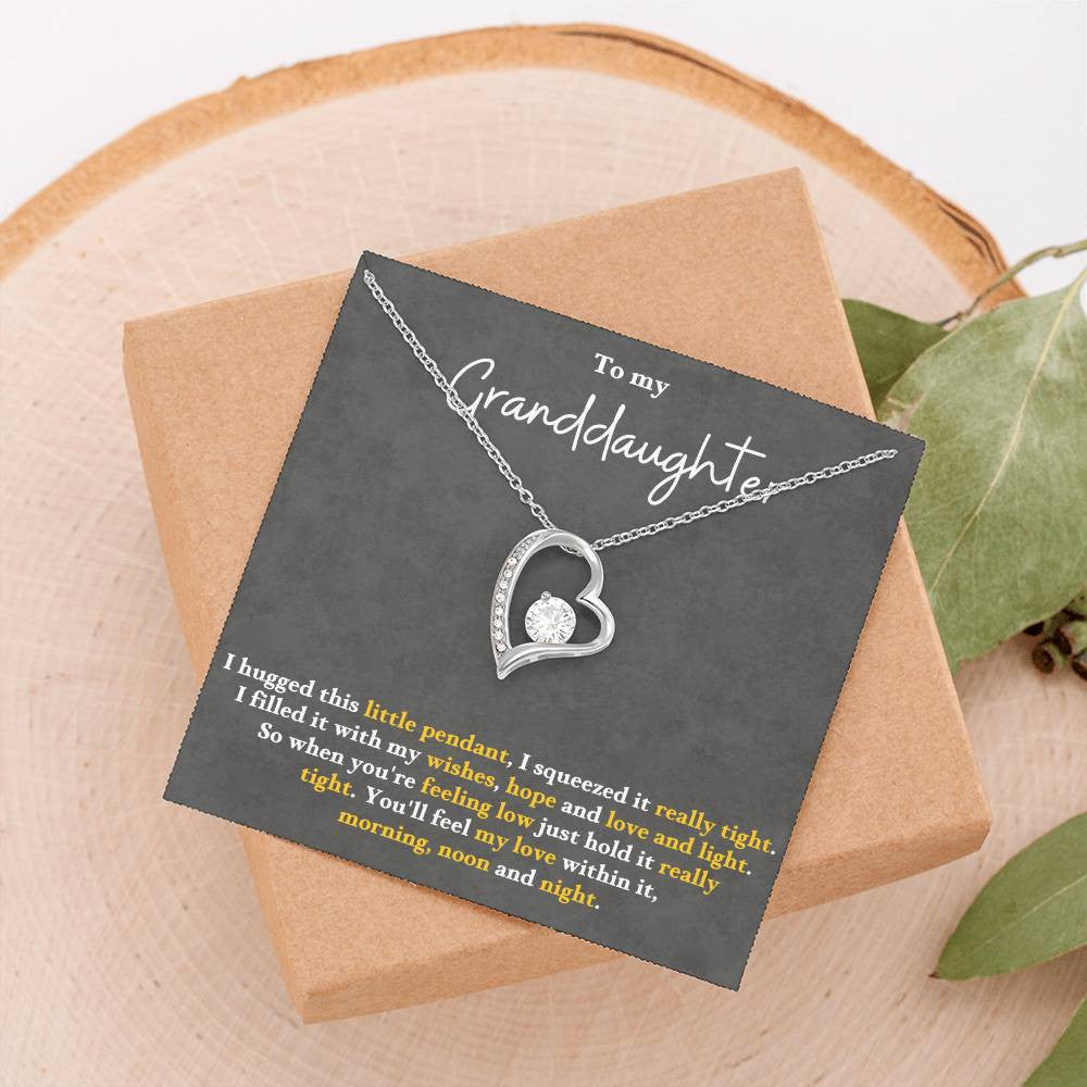 To My Granddaughter Message Jewelry, Forever Love Necklace, Luxury Jewelry Box
