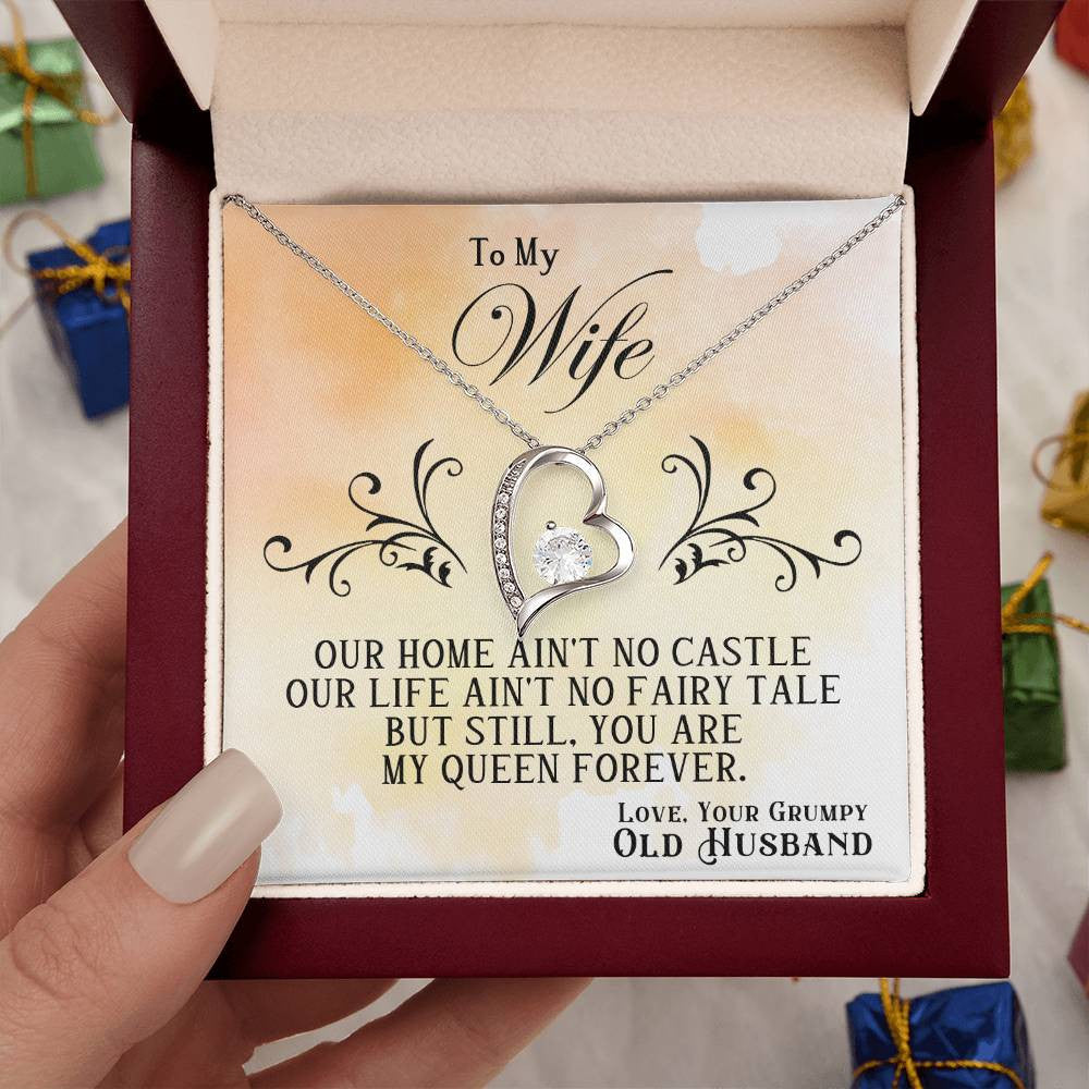 To My Wife Jewelry Message, Forever Love Necklace,  Luxury Jewelry Box