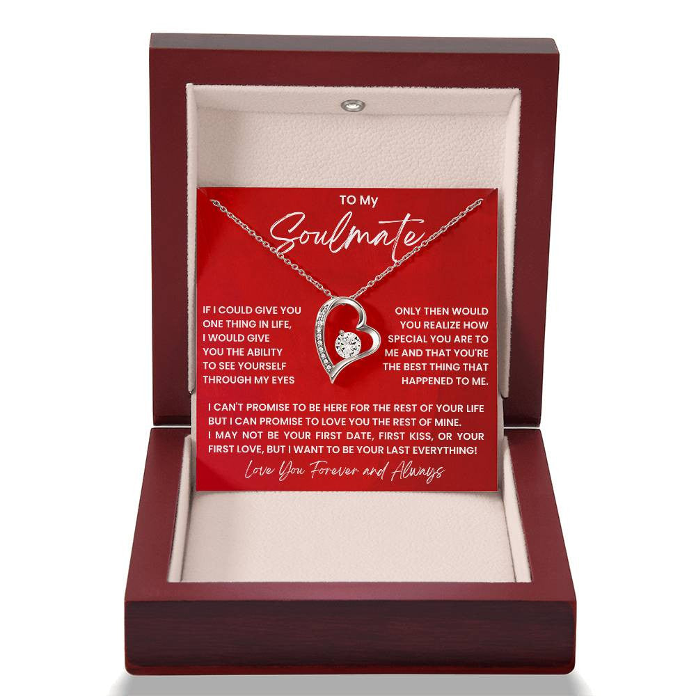 To My Soulmate Jewelry Message,  Forever Love Necklace, Luxury Jewelry Box
