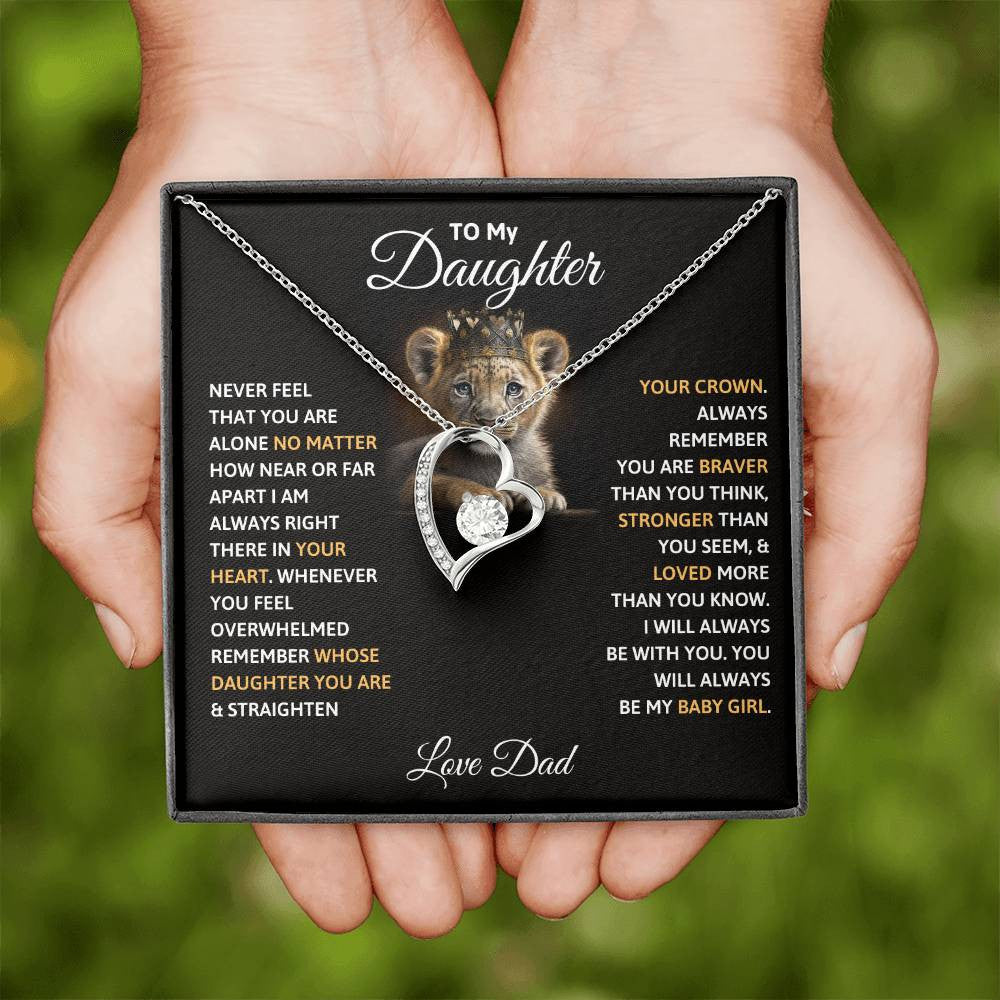 To My Daughter Message Jewelry, Forever Love Necklace,  Luxury Jewelry Box