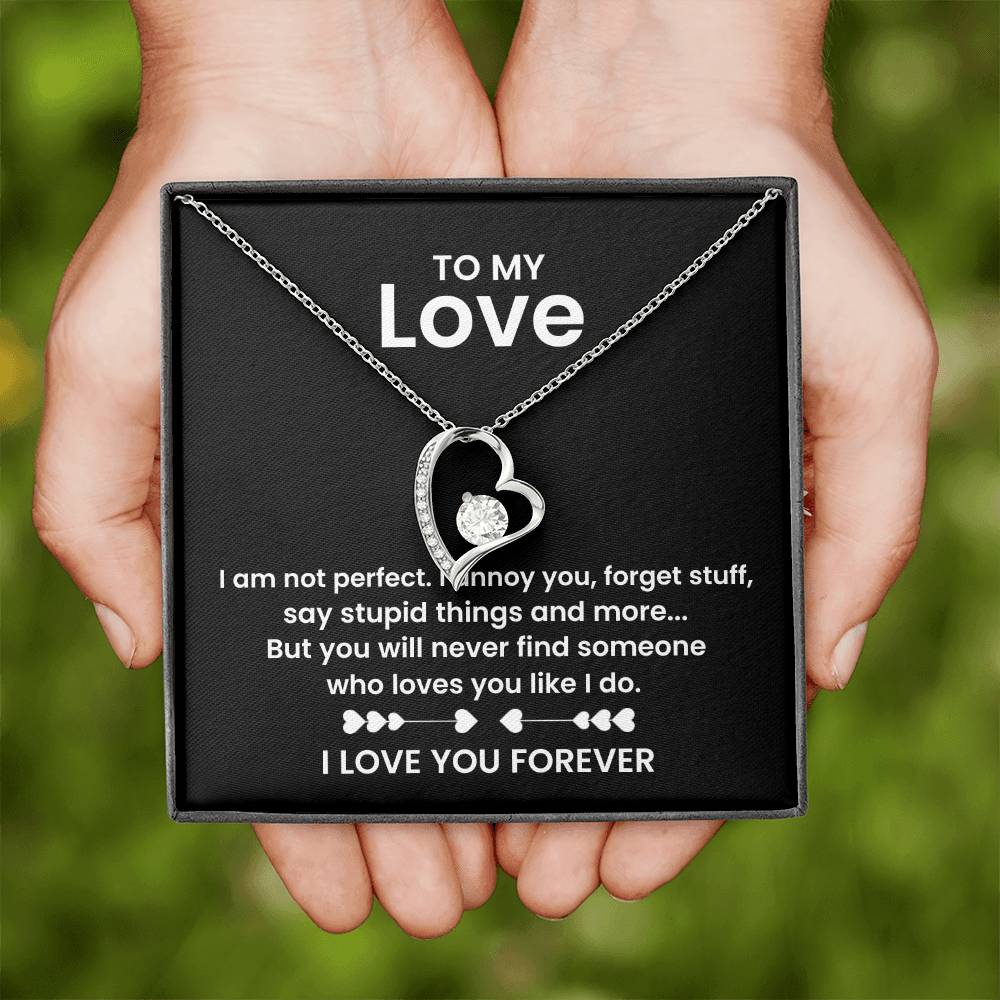 o My Love Necklace – Heart Pendant with Romantic Message Card – Funny & Heartfelt Gift for Girlfriend, Boyfriend, Husband, or Wife – I Love You Forever