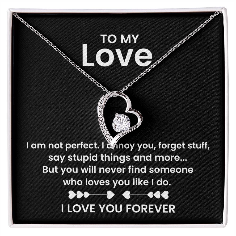 o My Love Necklace – Heart Pendant with Romantic Message Card – Funny & Heartfelt Gift for Girlfriend, Boyfriend, Husband, or Wife – I Love You Forever