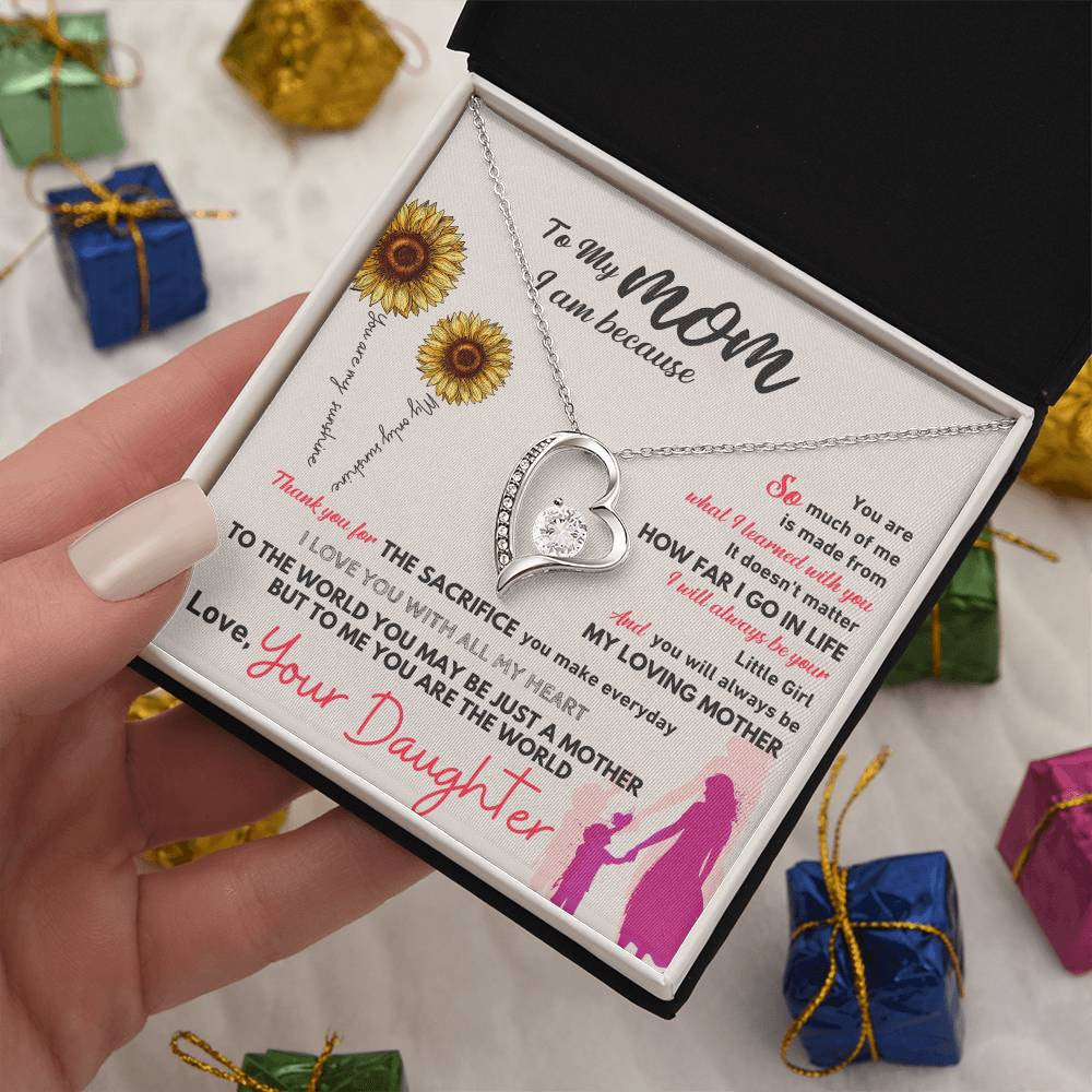 To My Mom Message Jewelry, Forever Love Necklace,  Luxury Jewelry Box