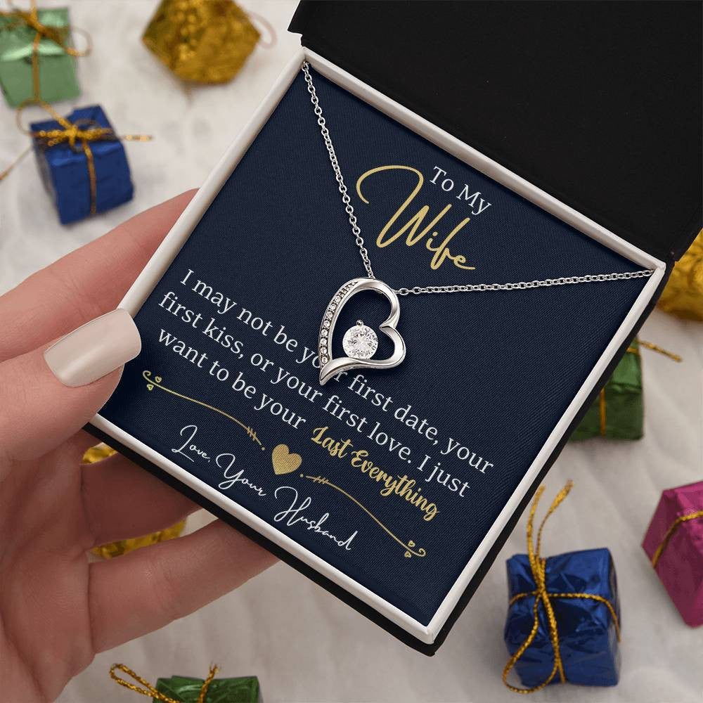 To My Wife Jewelry Message, Forever Love Necklace,  Luxury Jewelry Box