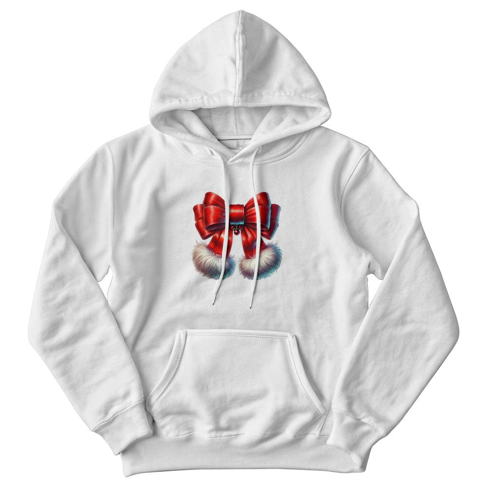 Festive red bow sweatshirt, Holiday themed cozy sweatshirt, Cute winter sweatshirt, Unique Christmas bow design top