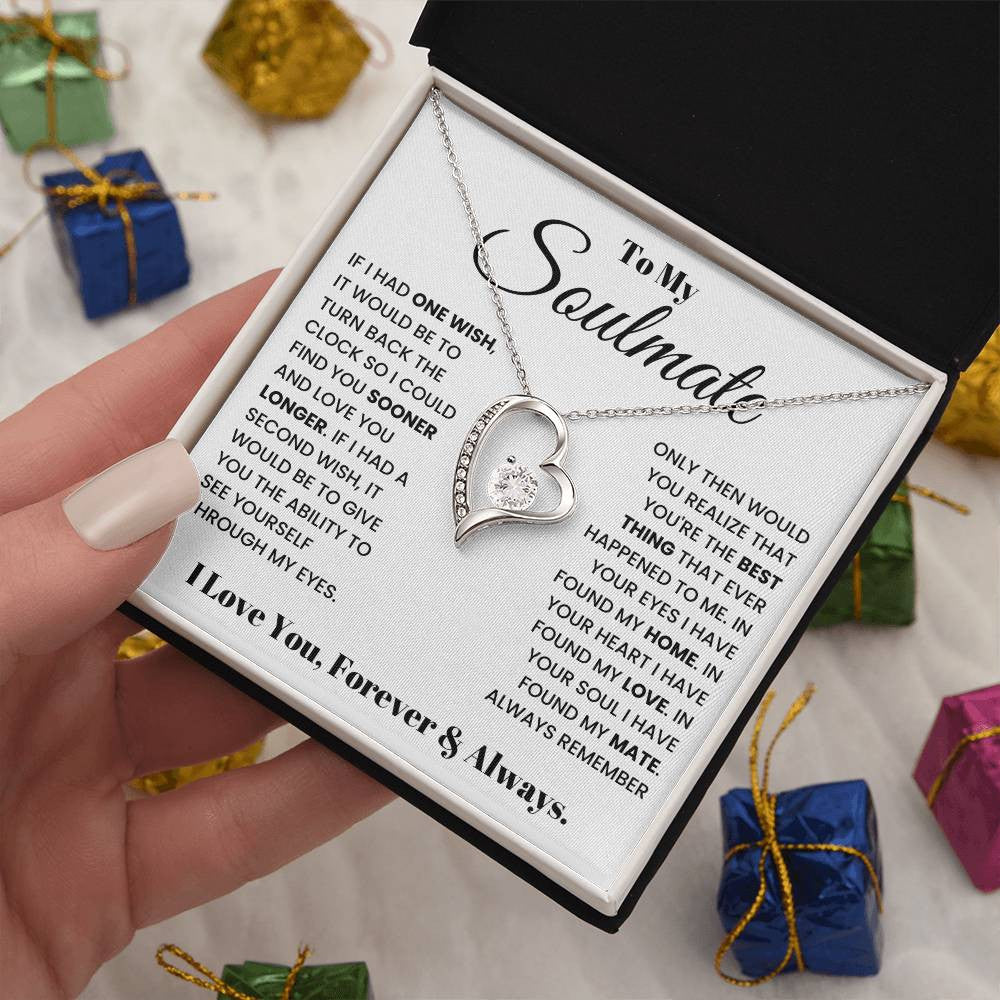 To My Soulmate, Forever Love Necklace , Luxury Jewelry Box