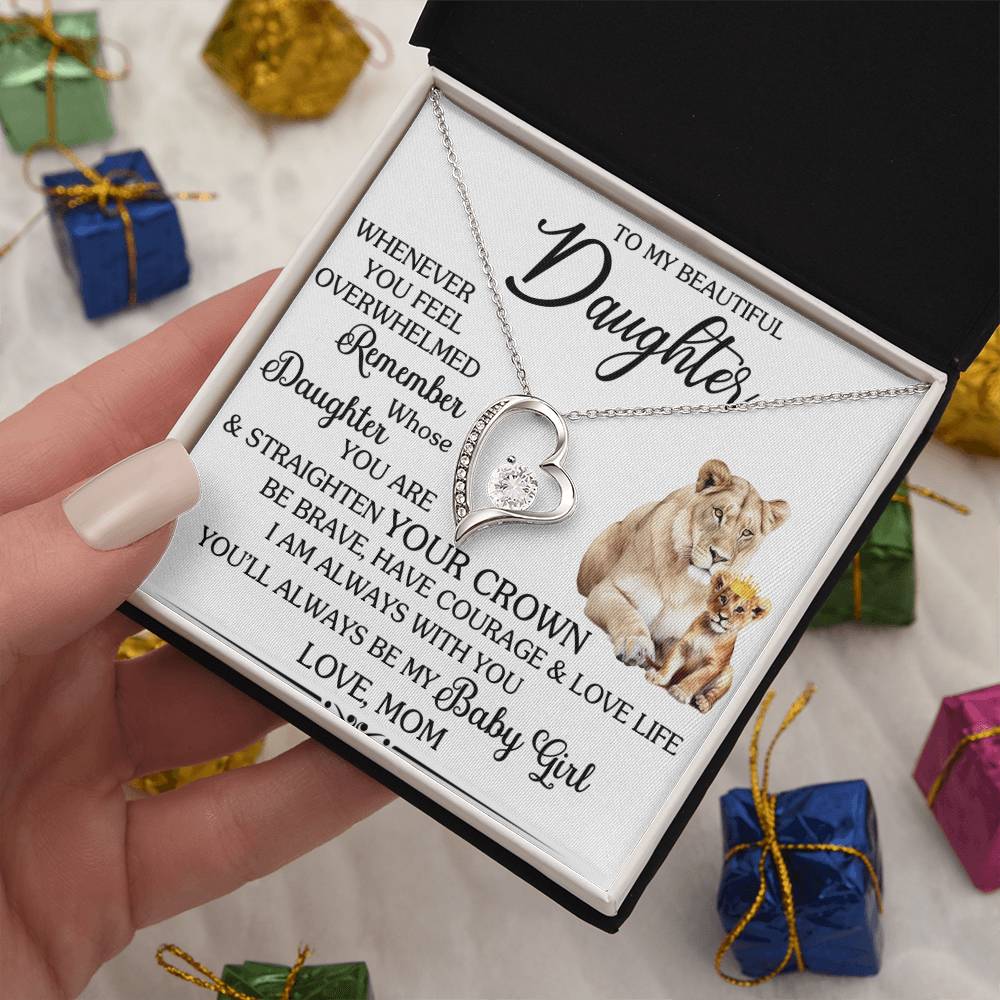 To My Daughter Giraffe Necklace – Heart Pendant with Message Card – Encouraging Mother to Daughter Gift for Birthday, Graduation, or Just Because