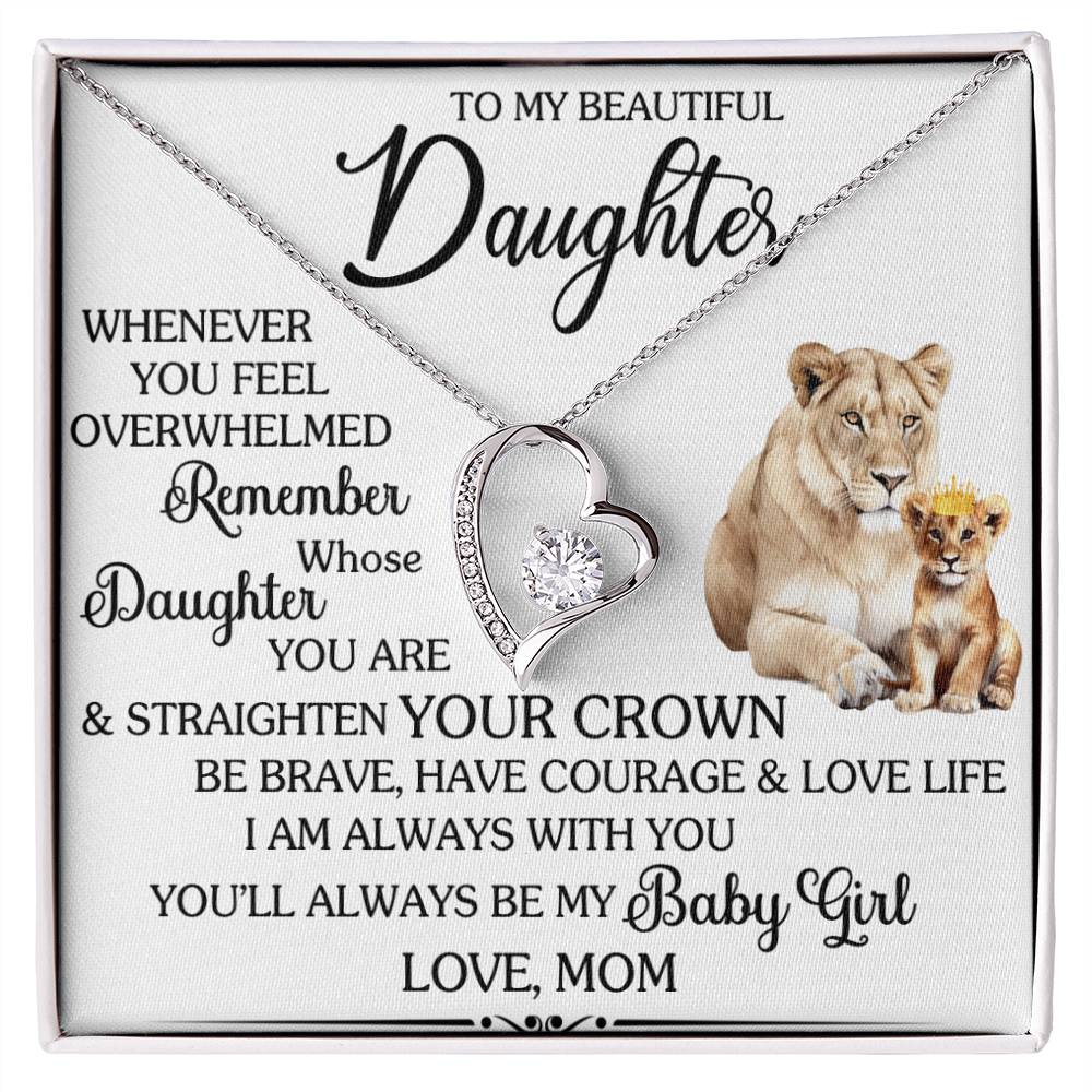 To My Daughter Giraffe Necklace – Heart Pendant with Message Card – Encouraging Mother to Daughter Gift for Birthday, Graduation, or Just Because
