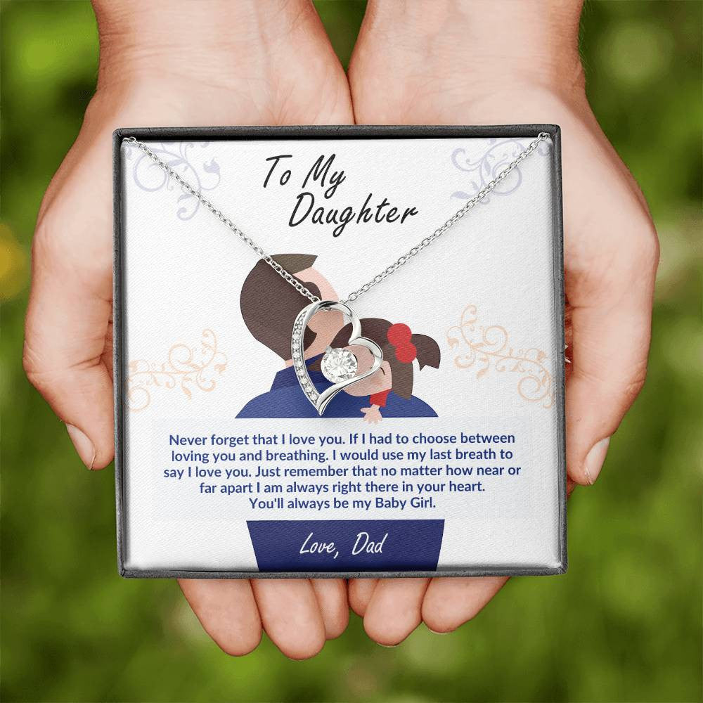 To My Daughter Message Jewelry,  Love Necklace, Luxury Jewelry Box