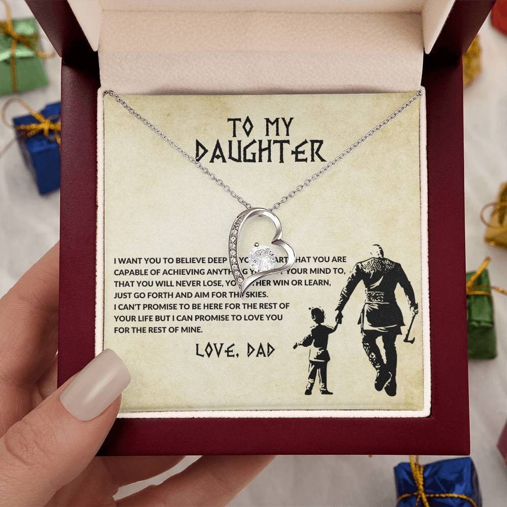 To My Daughter Message Jewelry,  Forever Love Necklace , Luxury Jewelry Box