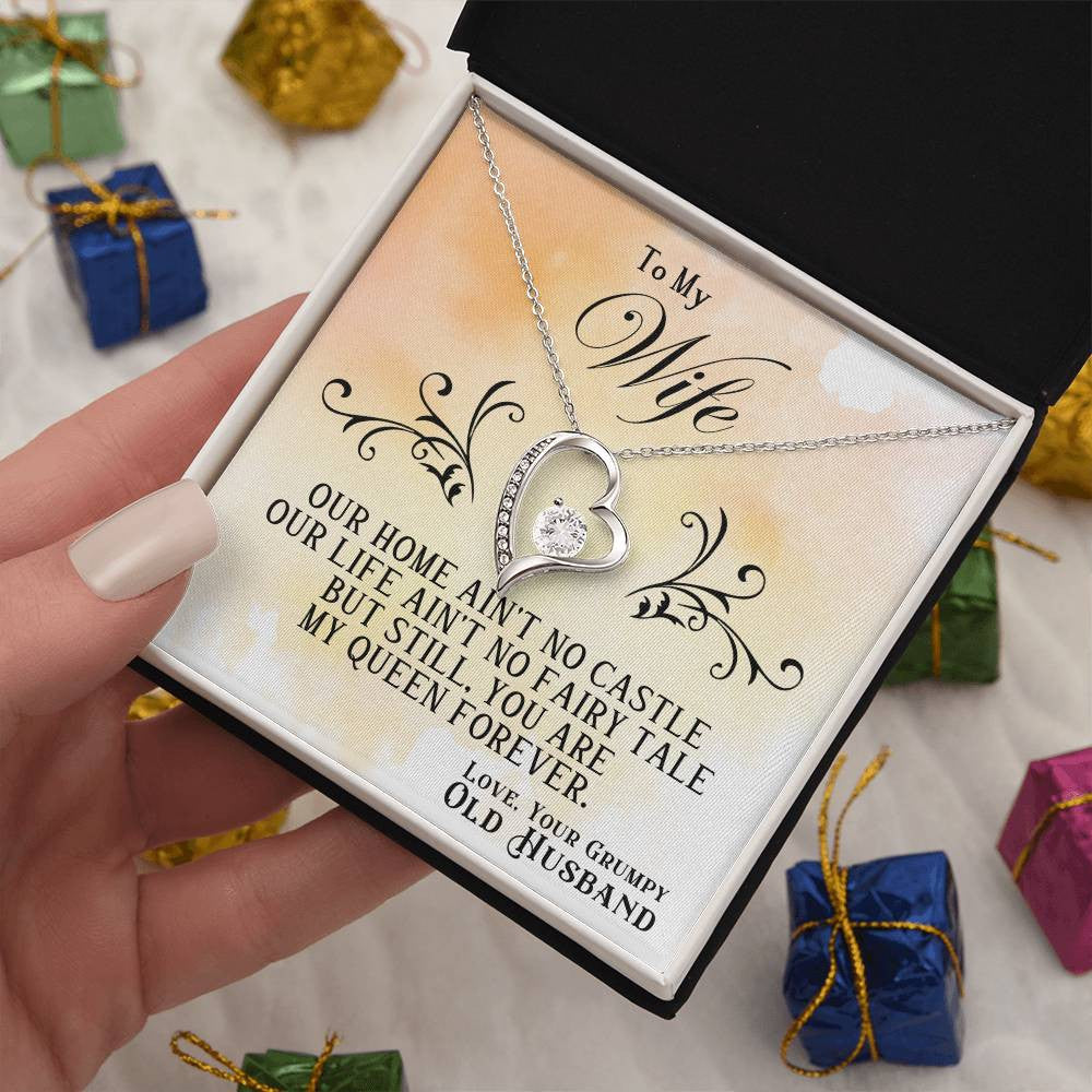 To My Wife Jewelry Message, Forever Love Necklace,  Luxury Jewelry Box