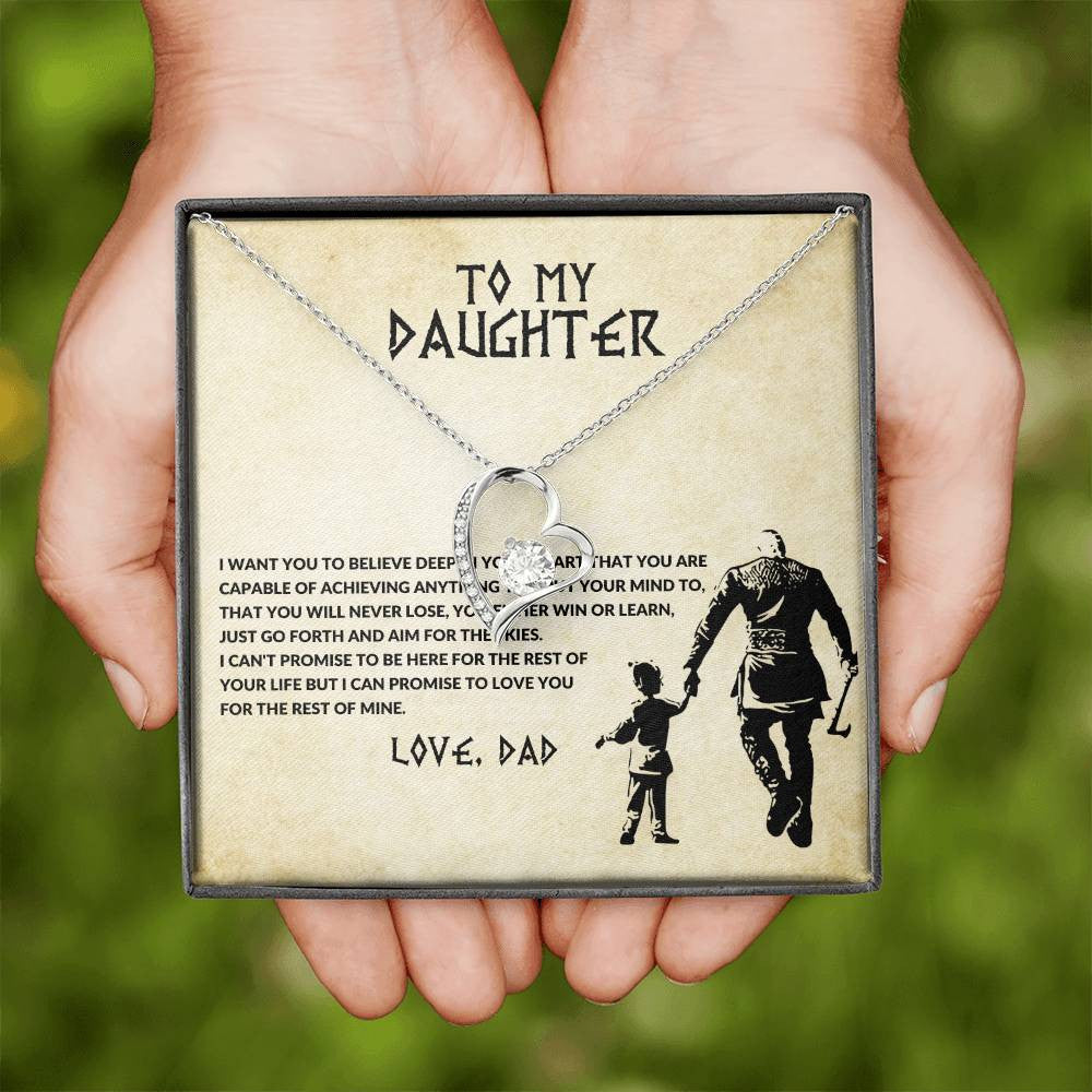 To My Daughter Message Jewelry,  Forever Love Necklace , Luxury Jewelry Box